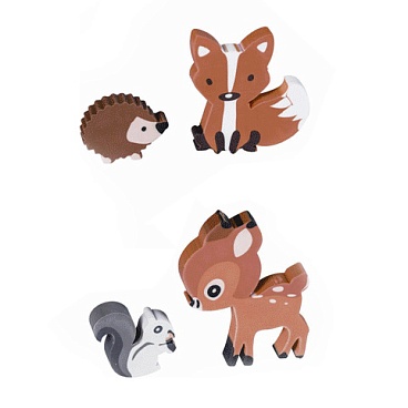 Набор ластиков Brunnen Лесные звери, 2 штуки, блистер Лиса и ёжик - 3